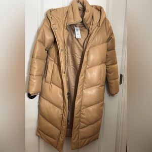 Abercrombie puffer long jacket beige
